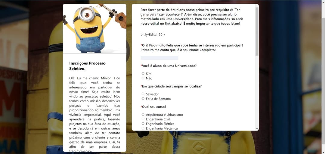 Forms Processo Seletivo